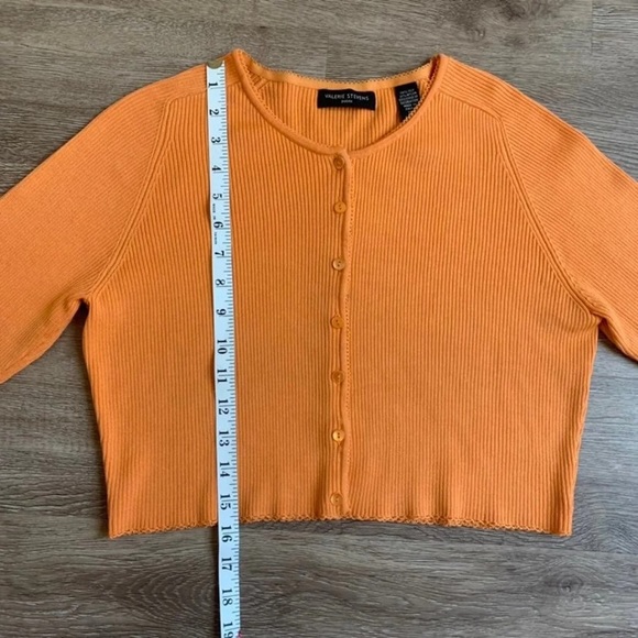 90s Vintage Silk Ribbed Cropped Cardigan - Picture 10 of 11